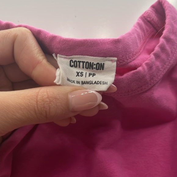 Pink cotton on tight fitting cropped top - Picture 3 of 3